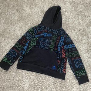 Blue Adidas Logo Hoodie with front pocket
